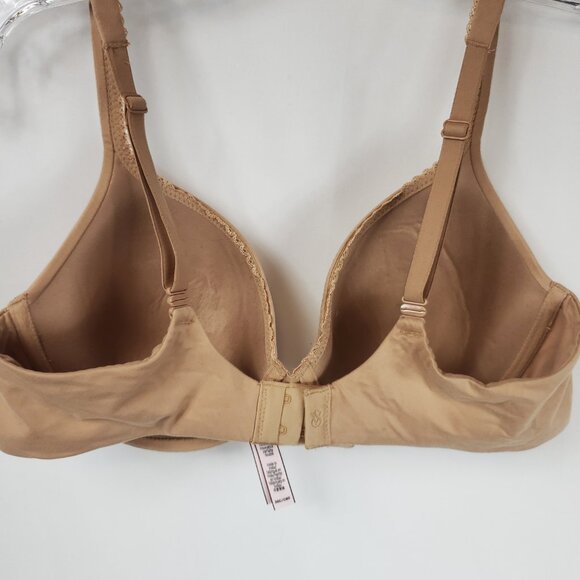 Victoria's Secret Beige Laced Edge Womens Wired Adjustable Back Bra Sz 36C - Picture 5 of 10